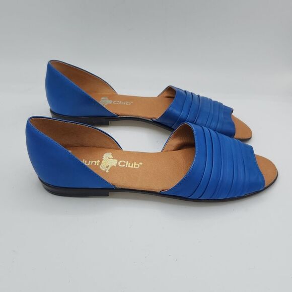 Vintage Hunt Club 80’s Royal blue slide on open Toe flats - Picture 3 of 7